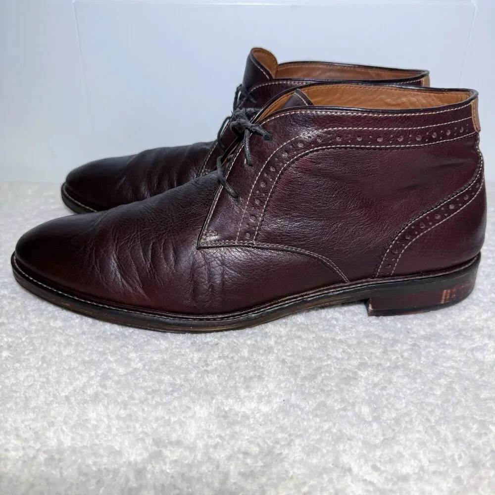 Johnston Murphy Mens 12M Warner Chukka Boots Mahogany Leather Ankle 20-3874